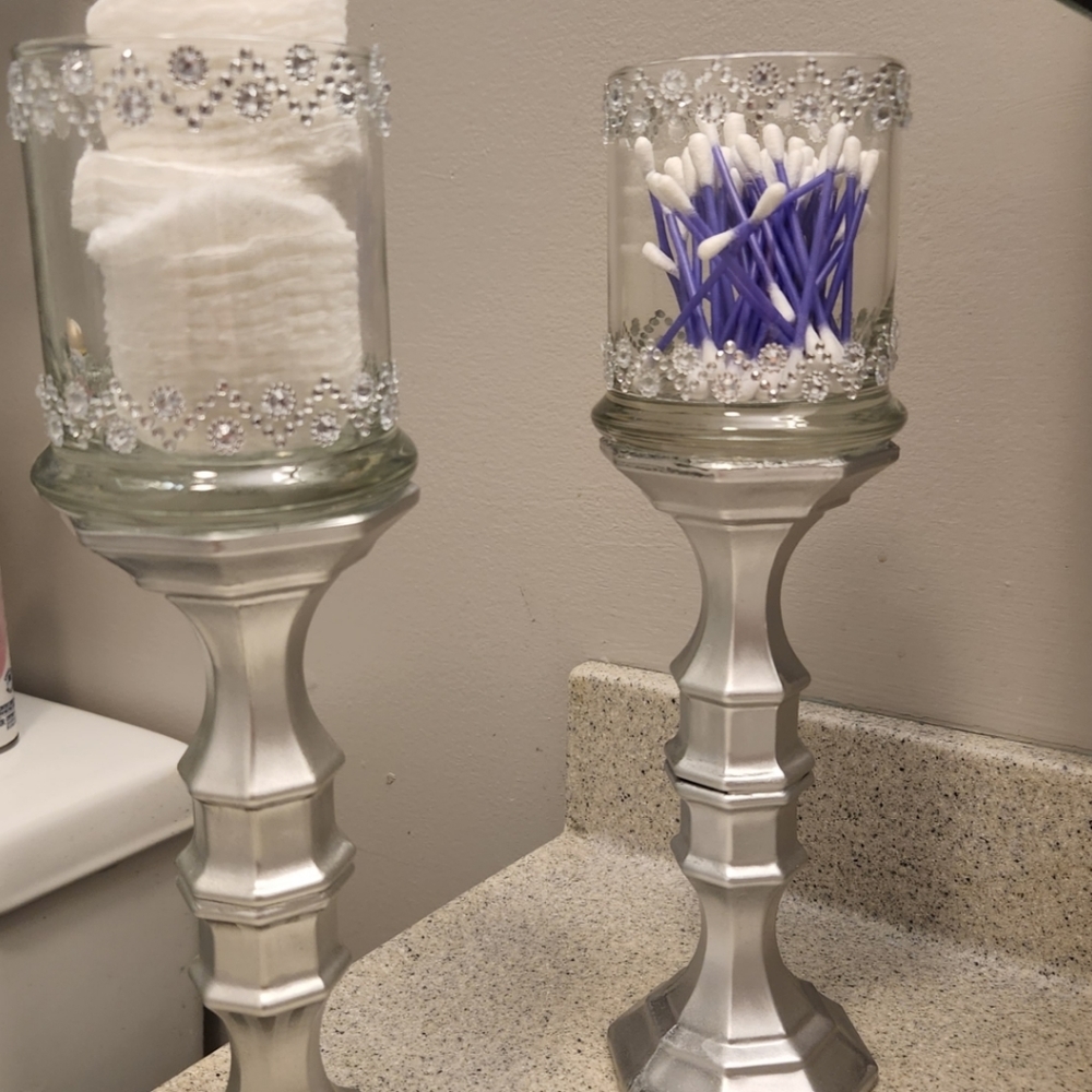 Cosmetic organizers/candle holders